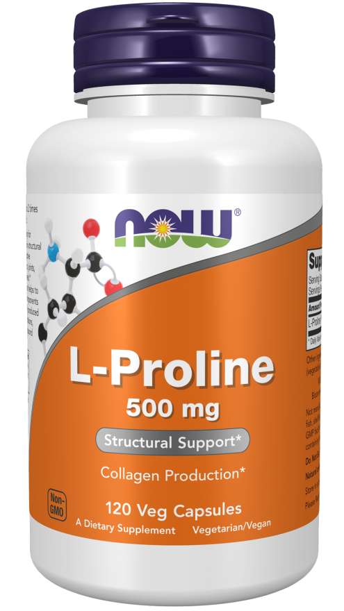 L-Prolin 500 mg - NOW Foods  120 kaps.