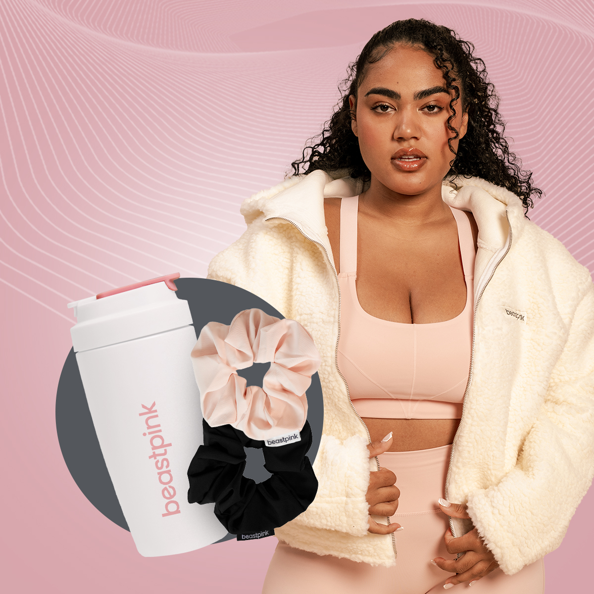 BeastPink Dámská bunda Hoodie Bliss Ivory - Velikost: S | Barva: Béžová | Hmotnost: 0,84 kg | Balení: 10 · záber 9
