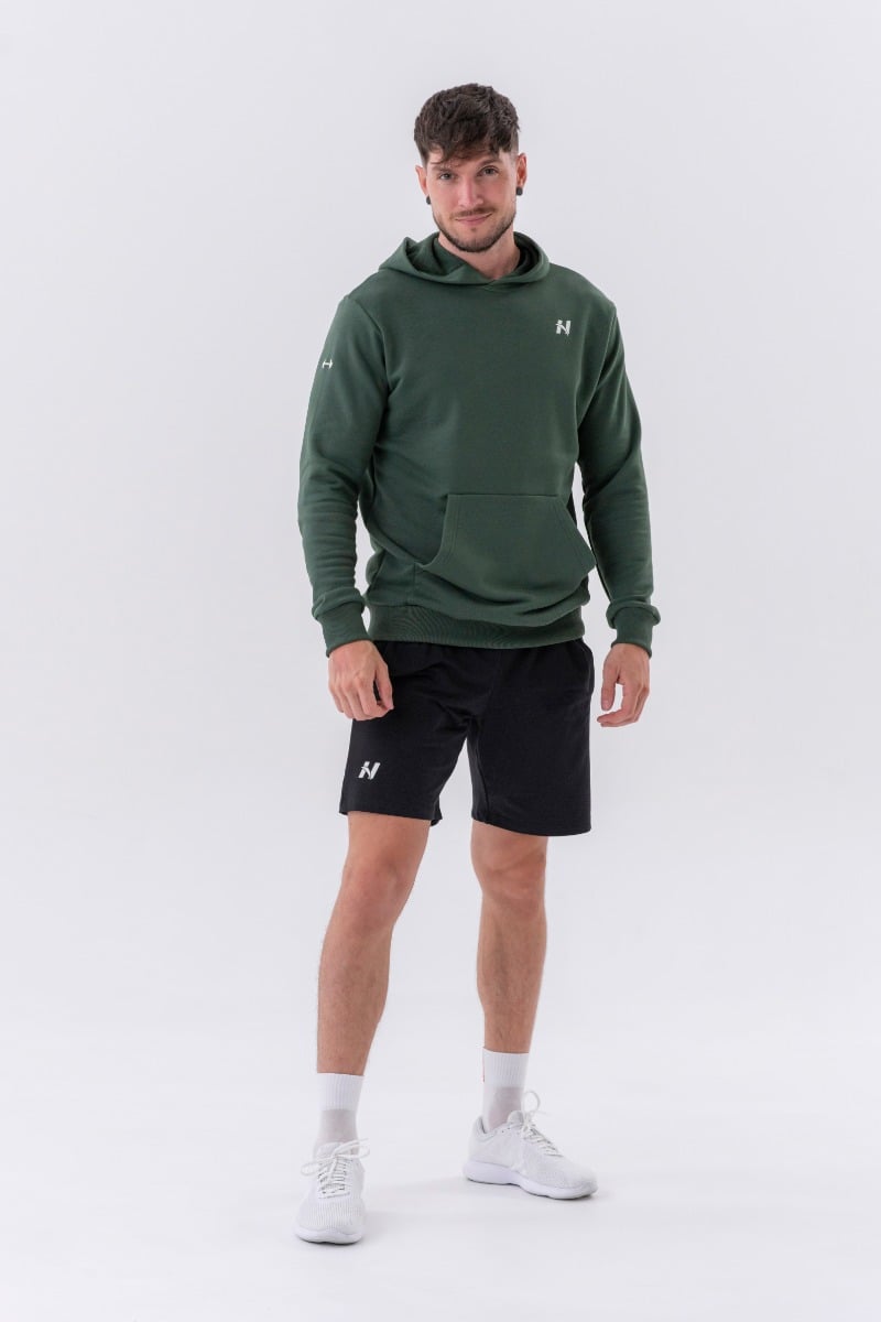 NEBBIA Pánská mikina Pouch Pocket Dark Green (obrázek 5)