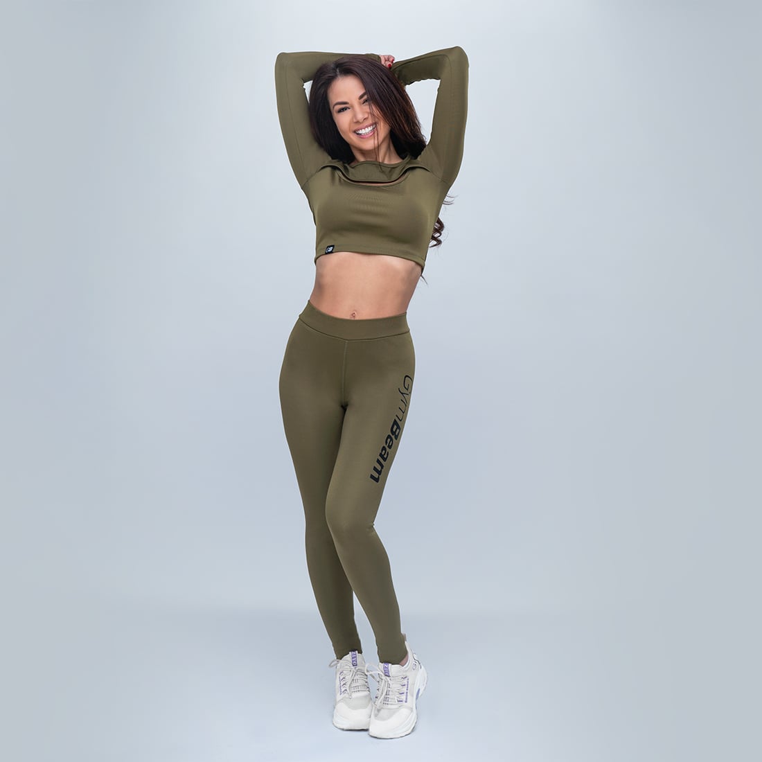 GymBeam Dámske legíny Advanced Olive (obrázek 4)