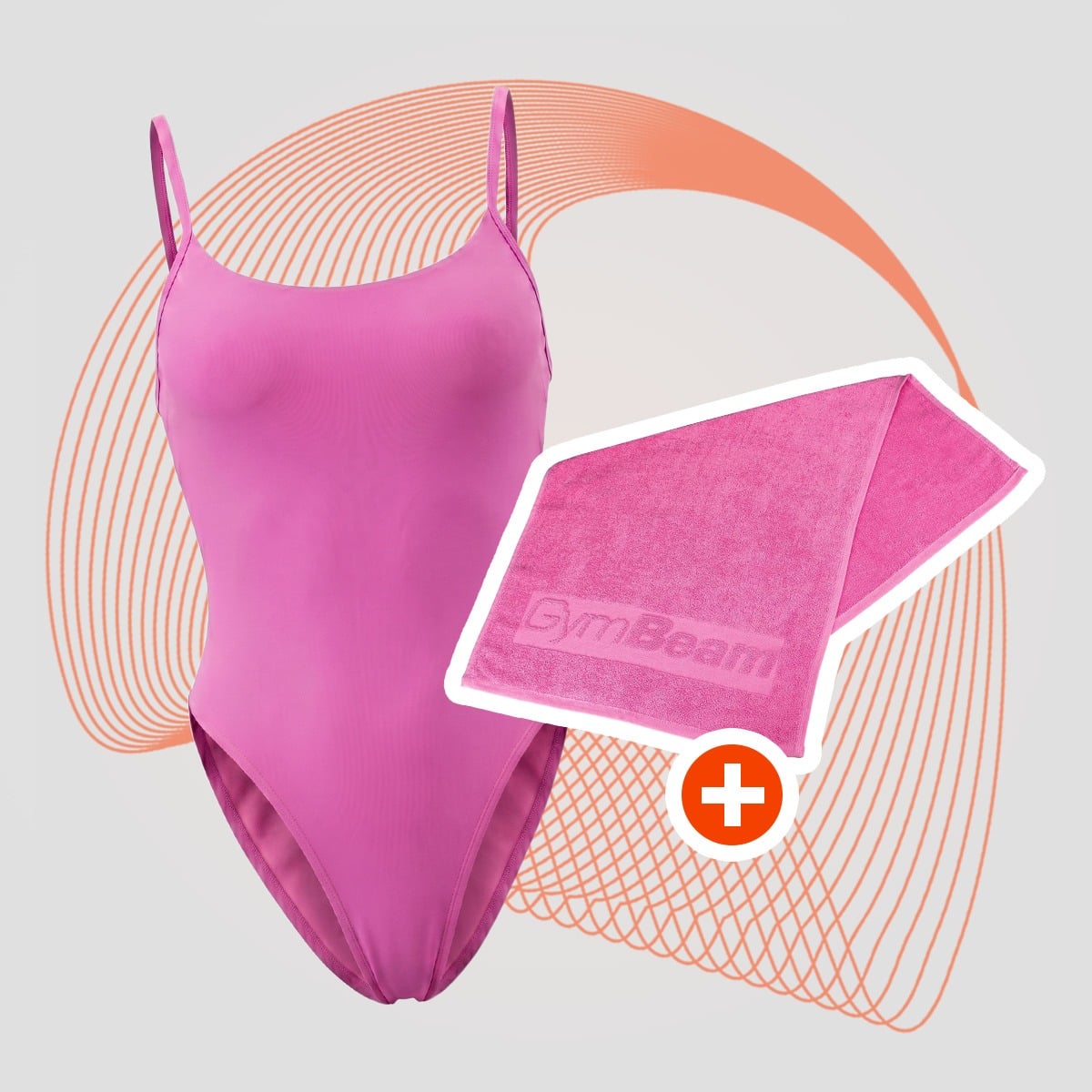 Jednodílné plavky ARUBA Pink - GymBeam + dárek