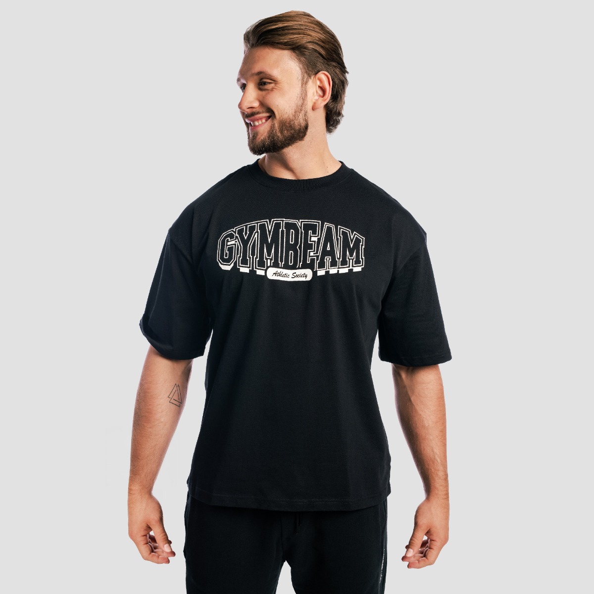 GymBeam Tričko Boxy Athletic Society Black (obrázek 3)