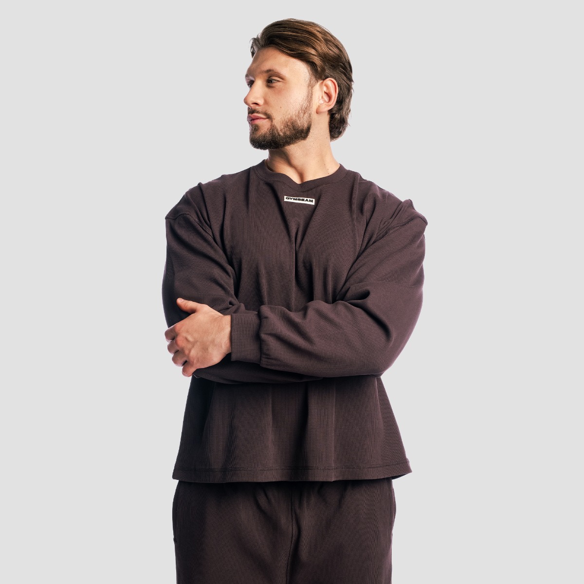 GymBeam Aura Jumper Tee Brown (obrázek 3)