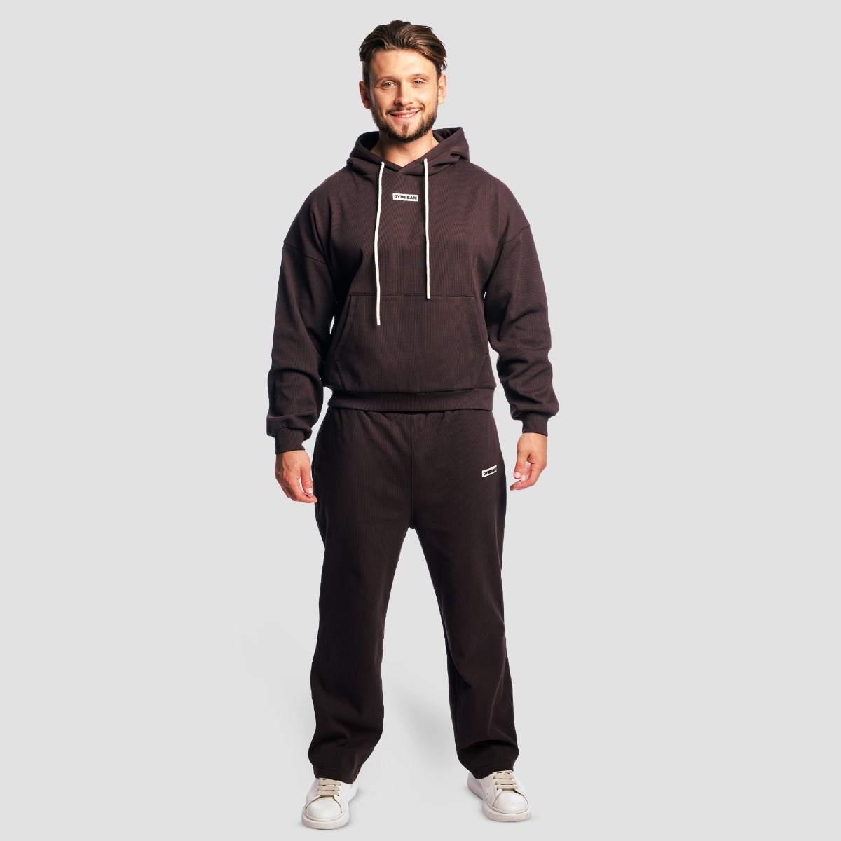 GymBeam Aura Hoodie Tee Brown (obrázek 6)