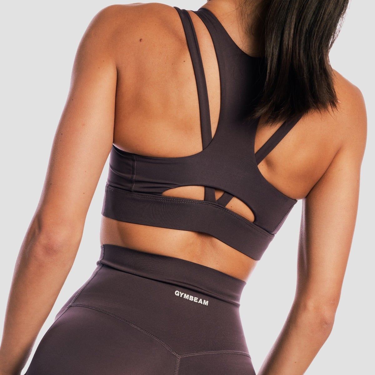 GymBeam Aura Sports Bra Tee Brown (obrázek 3)