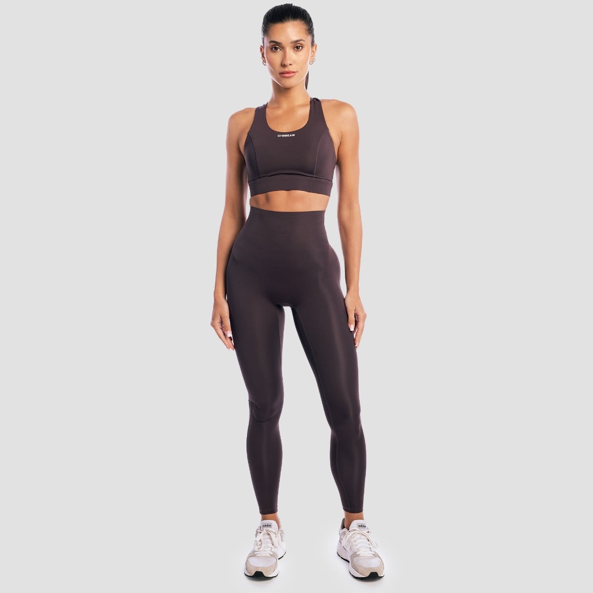 GymBeam Aura Sports Bra Tee Brown (obrázek 4)