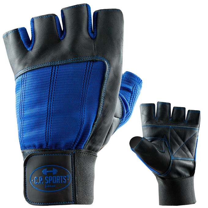 Fitness rukavice kožené modré - C.P. Sports modrá M