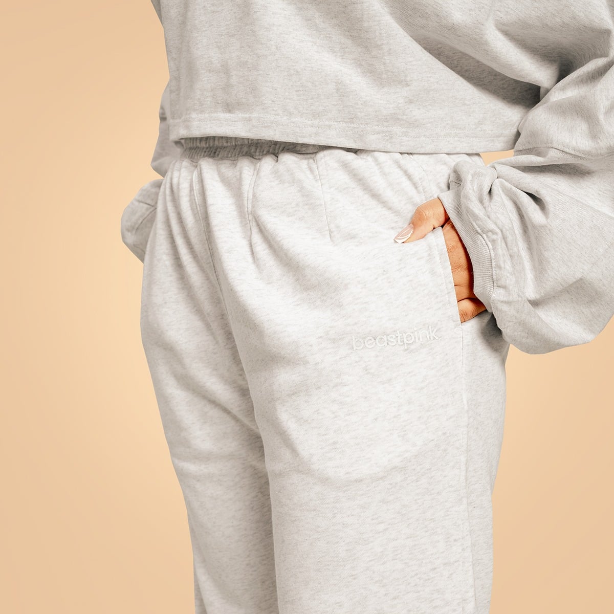 Dámské tepláky Bliss Grey - BeastPink melage grey S