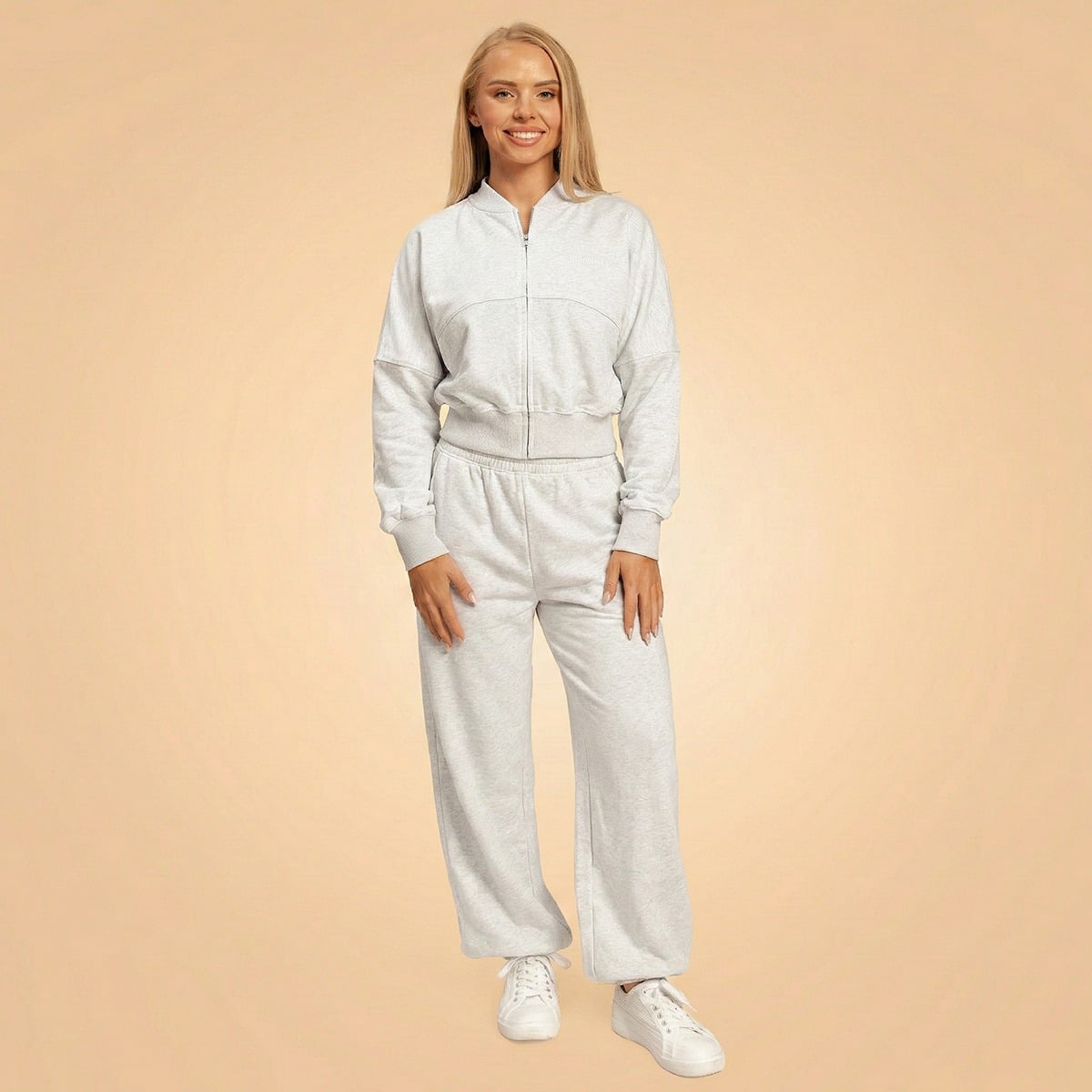 Dámské tepláky Bliss Grey - BeastPink melage grey S