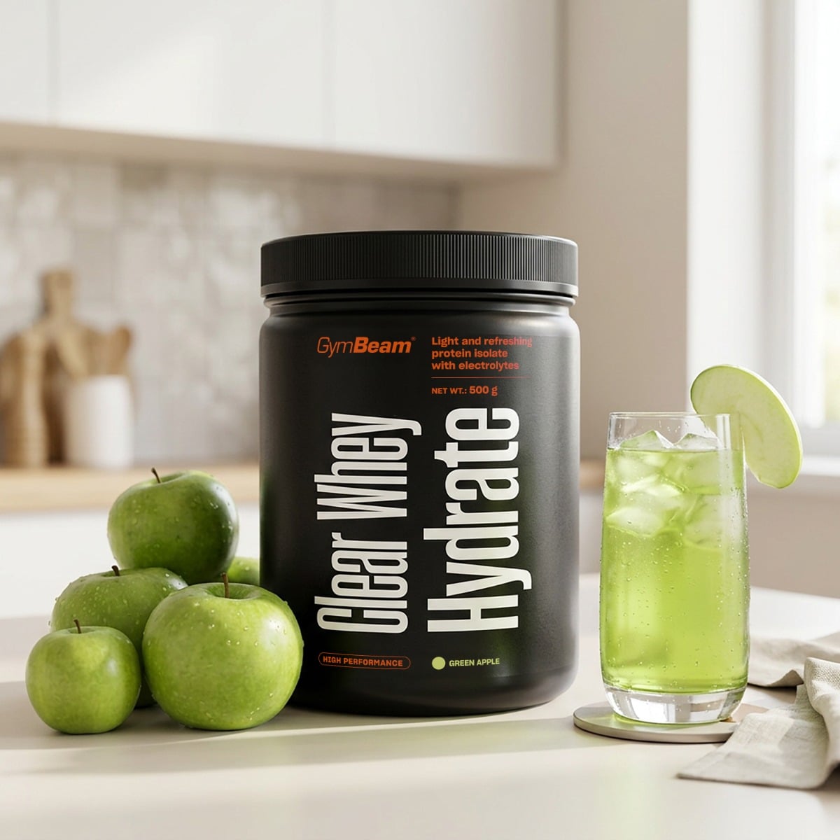 Clear Whey Hydrate - GymBeam zelené jablko