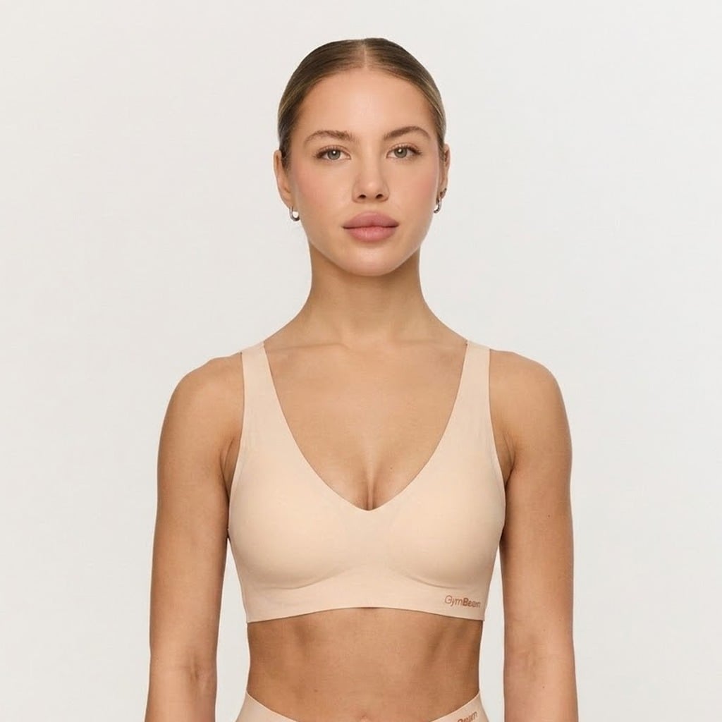 Bezešvá podprsenka Comfy Beige - GymBeam