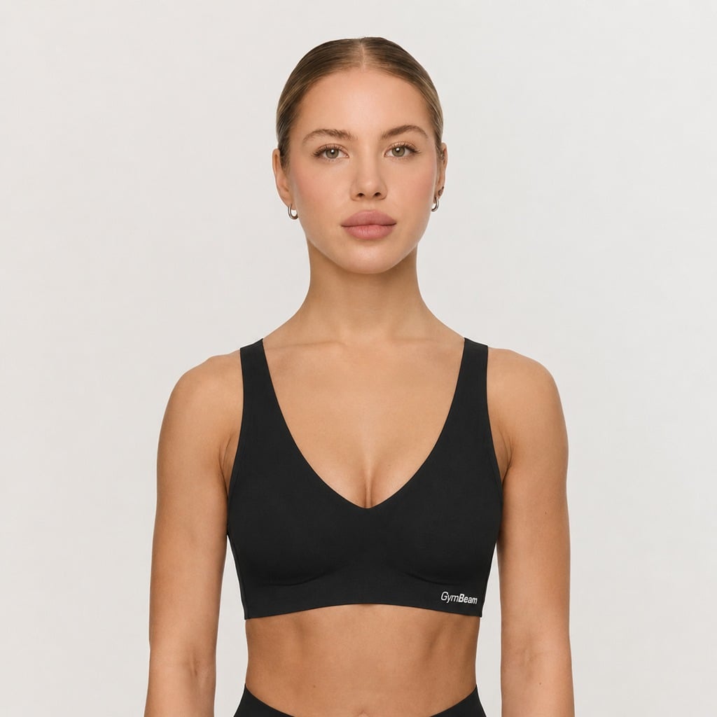 Bezešvá podprsenka Comfy Black - GymBeam