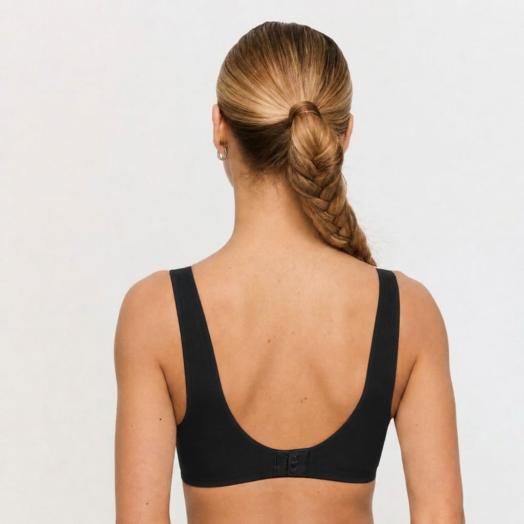 Bezešvá podprsenka Comfy Black - GymBeam
