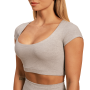 Dámské triko Cropped Sense Grey - BeastPink S