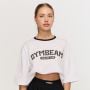 Dámské tričko Oversized Varsity White - GymBeam S