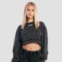Dámská mikina Cropped Aura Washed Black - GymBeam S
