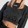 Dámská mikina Cropped Aura Washed Black - GymBeam S