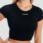 Dámské tričko Cropped Aura Black - GymBeam S