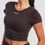 Dámské tričko Cropped Aura Tee Brown - GymBeam M
