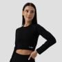 Dámské tričko FLO Ribbed Crop Top Black - GymBeam XL