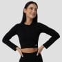 Dámské tričko FLO Ribbed Crop Top Black - GymBeam XL