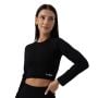 Dámské tričko FLO Ribbed Crop Top Black - GymBeam XL