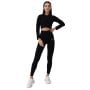 Dámské tričko FLO Ribbed Crop Top Black - GymBeam XL