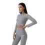 Dámské tričko FLO Ribbed Crop Top Grey - GymBeam S