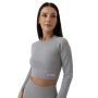 Dámské tričko FLO Ribbed Crop Top Grey - GymBeam S