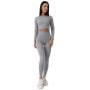 Dámské tričko FLO Ribbed Crop Top Grey - GymBeam S