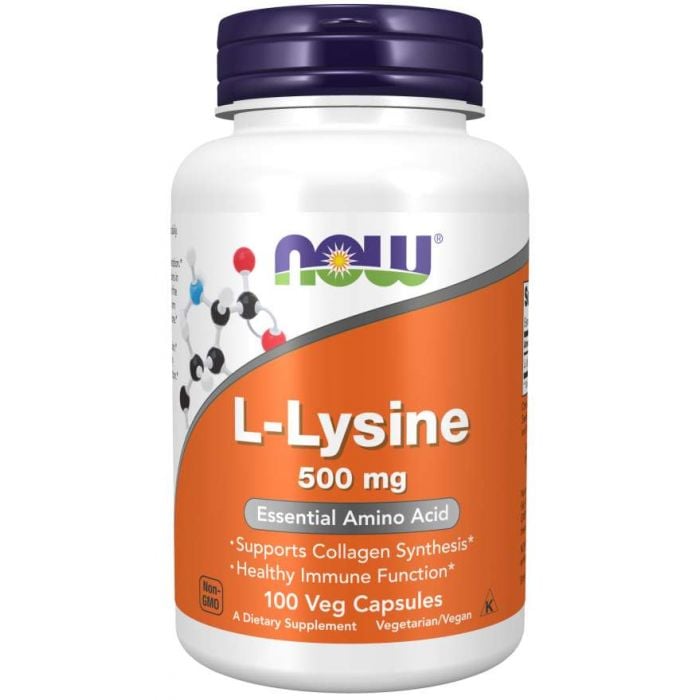 L-Lysin 500 mg Vegan kaps - NOW Foods  100 kaps.