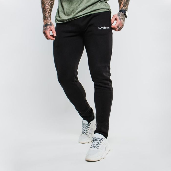 Tepláky Slimfit Black - GymBeam S
