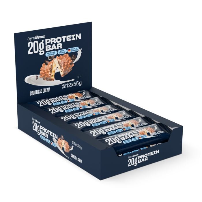 20 g Protein bar - GymBeam cookies & cream 12 x 55 g
