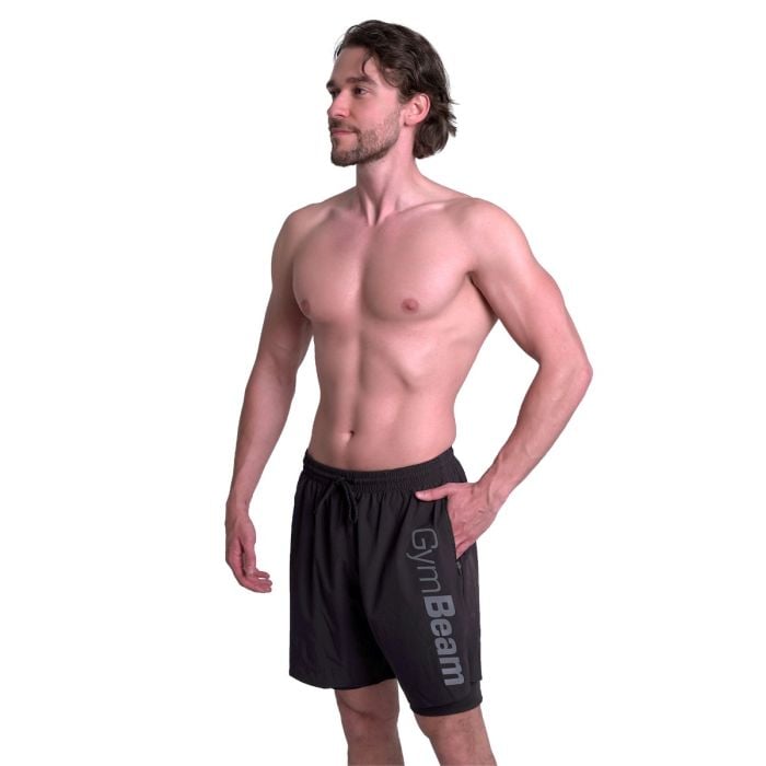 Šortky 2in1 Essence Black - GymBeam L
