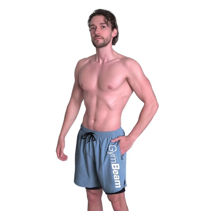 Šortky 2in1 Essence Blue - GymBeam XL
