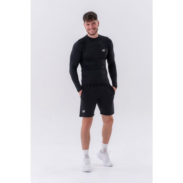 Pánské tričko Long-Sleeve Active Black - NEBBIA XXL