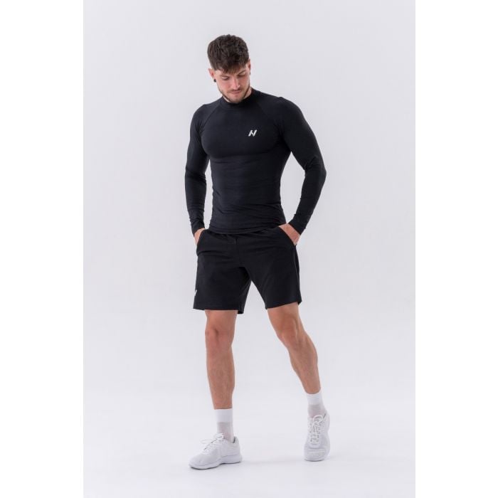 Pánské tričko Long-Sleeve Active Black - NEBBIA XXL