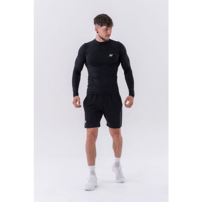 Pánské tričko Long-Sleeve Active Black - NEBBIA XXL