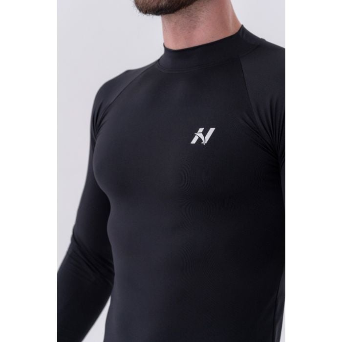 Pánské tričko Long-Sleeve Active Black - NEBBIA XXL