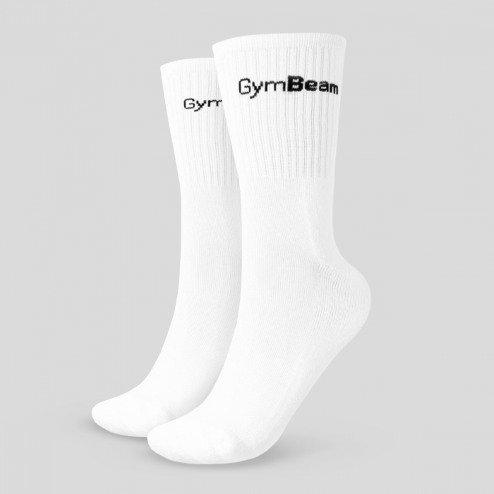 Ponožky 3/4 Socks 3Pack White - GymBeam bílá M/L
