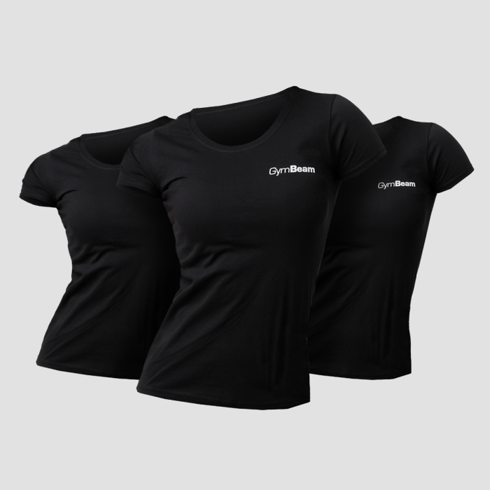 Dámské tričko Basic 3Pack Black - GymBeam XXL - 3pack