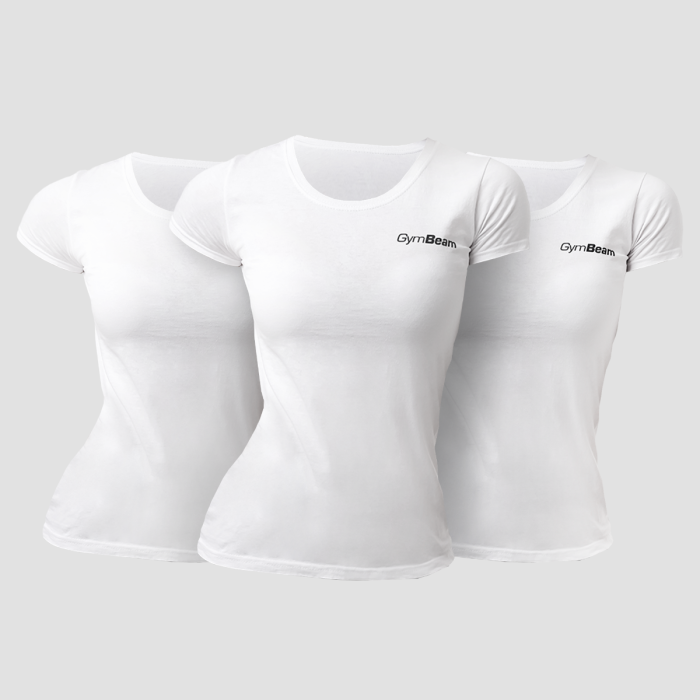 Dámské tričko Basic 3Pack White - GymBeam XXL - 3pack