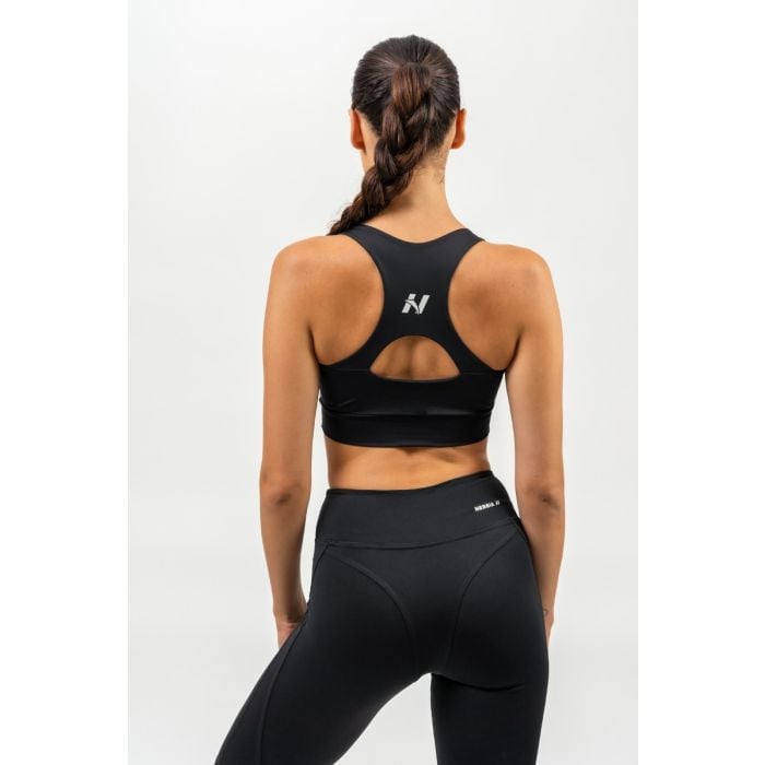 Sportovní podprsenka Racer Back Black - NEBBIA XS