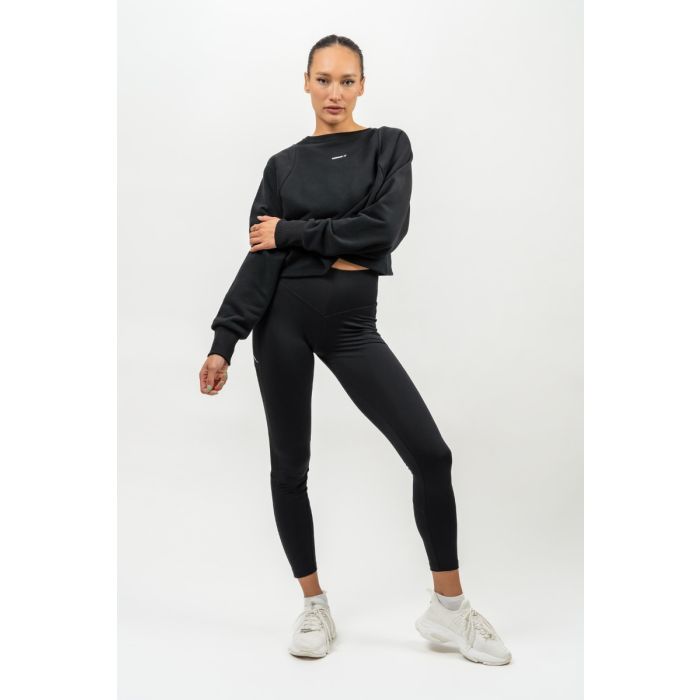 Crop Mikina Gym Spirit Black - NEBBIA L