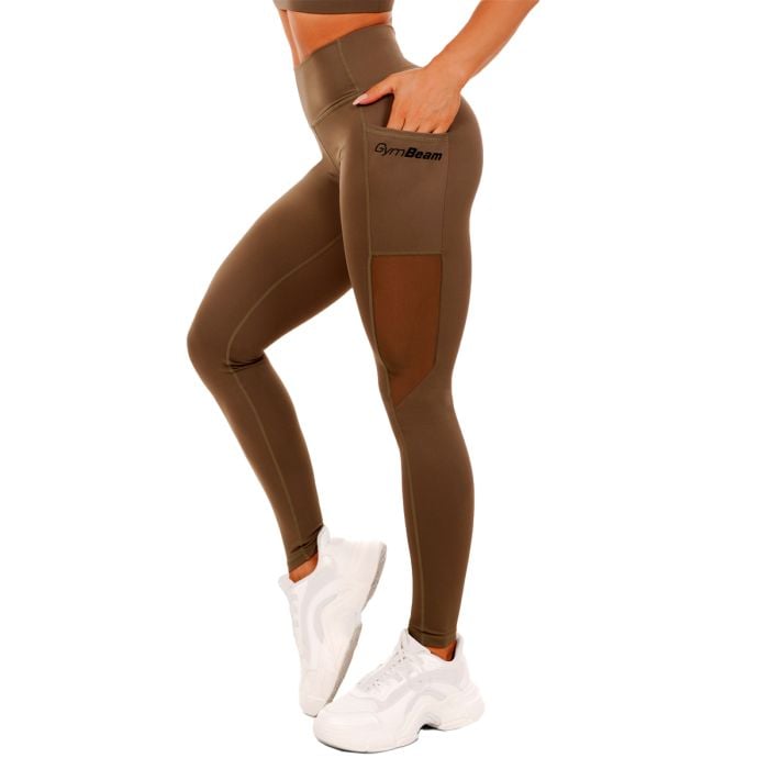 Dámské legíny Mesh Panel olive - GymBeam M
