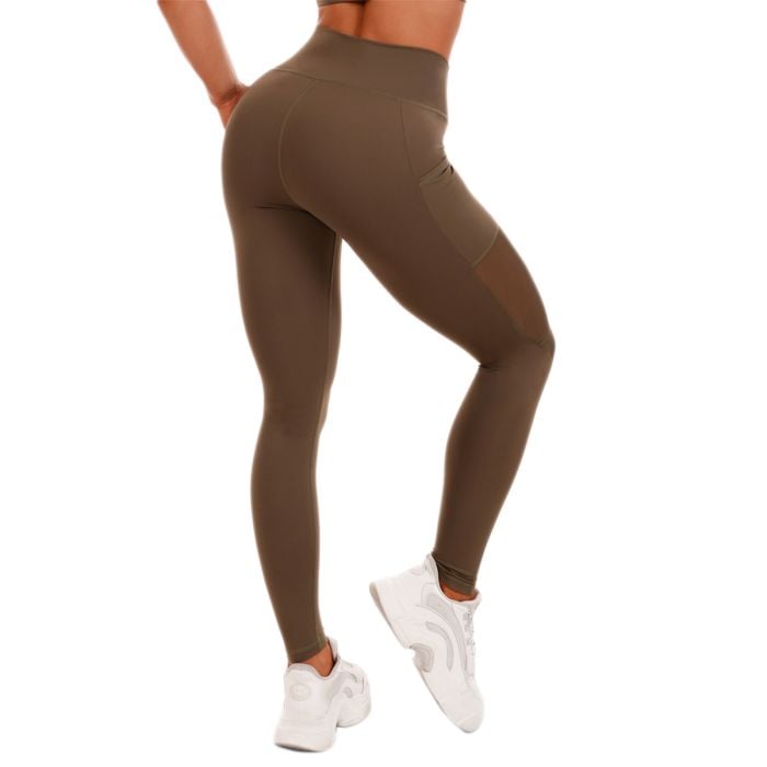 Dámské legíny Mesh Panel olive - GymBeam M