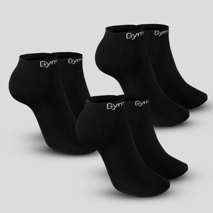 Levně Ponožky Ankle Socks 3Pack Black M/L - GymBeam