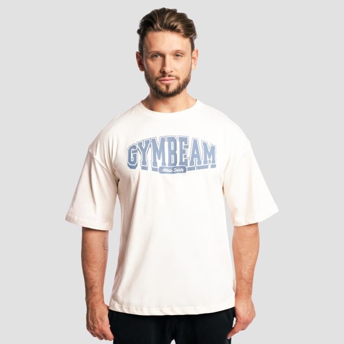 Tričko Boxy Athletic Society Cream - GymBeam XL