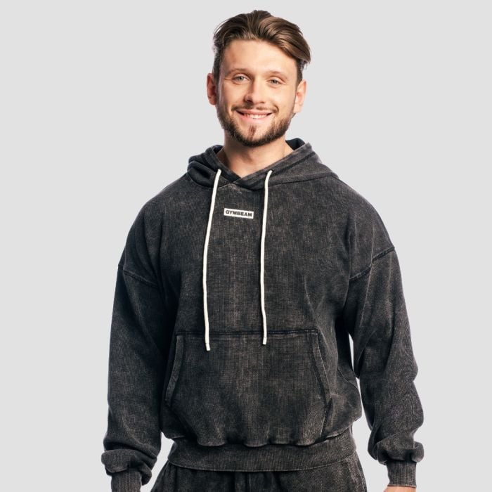 Mikina Aura Hoodie Washed Black - GymBeam L