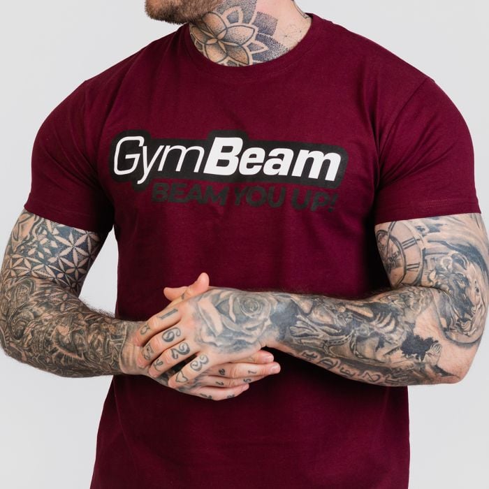 Tričko Beam Burgundy - GymBeam L